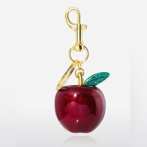 NEW! Large Red Apple Bag charm or Keychain with Gold Accents